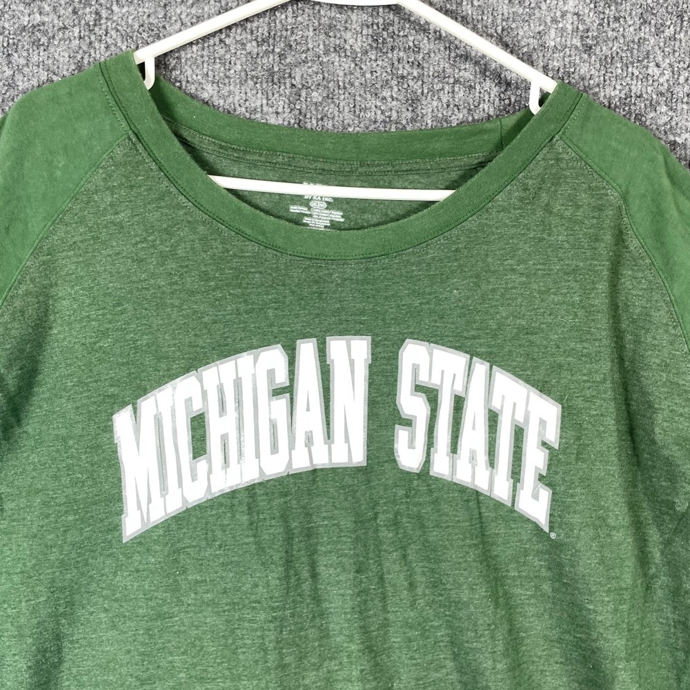 Michigan State Spartans T Shirt Mens 2XL XXL Green Short Sleeve MSU Basketball - Picture 5 of 11